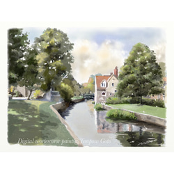 北欧　ノルウェー　ベルゲン　ヨーロッパ　風景画　版画　絵画　額縁　インテリア 北欧額絵☆アメリカで版画化☆ノルウェー ベルゲン ヨーロッパ