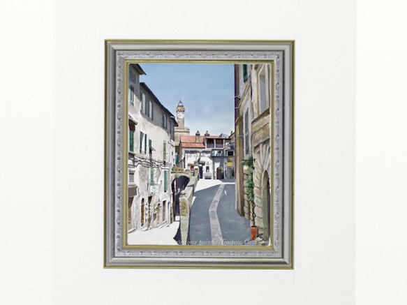 ポストカード ヨーロッパ風景画　(組合せ自由4枚セットで1.000円) No.129 イタリア  トスカーナの中世の村 3枚目の画像