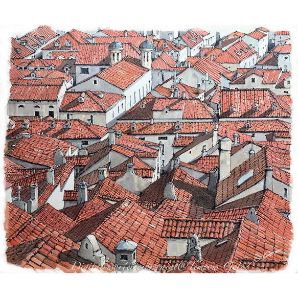 ポストカード ヨーロッパ風景画(組合せ自由4枚セットで1.000円) No.131  クロアチア　ドゥヴロブニク 1枚目の画像