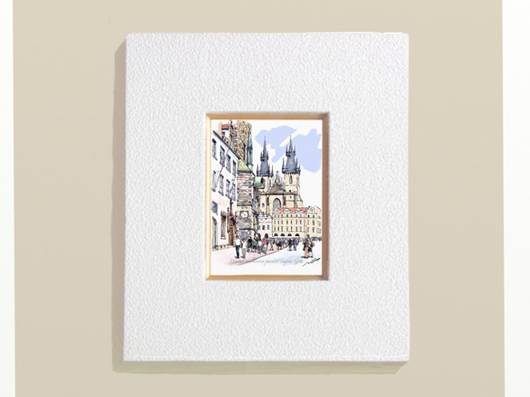 ポストカード ヨーロッパ風景画(組合せ自由4枚セットで1.000円) No.26  プラハの旧市庁舎前広場 2枚目の画像