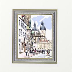 ポストカード ヨーロッパ風景画(組合せ自由4枚セットで1.000円) No.26  プラハの旧市庁舎前広場 3枚目の画像