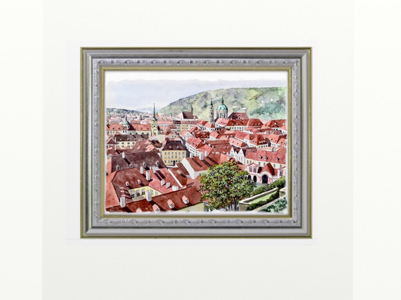 ポストカード ヨーロッパ風景画(組合せ自由4枚セットで1.000円) No.136   プラハ城からの眺望 3枚目の画像