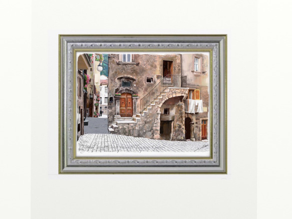 ポストカード ヨーロッパ風景画(組合せ自由4枚セットで1.000円) No.139   イタリア  スカンノの村 3枚目の画像