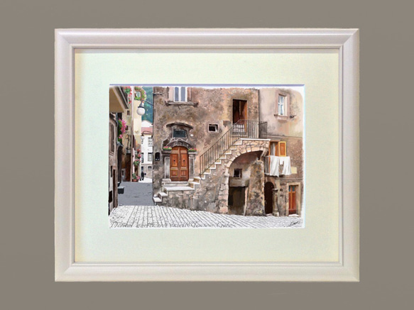 ポストカード ヨーロッパ風景画(組合せ自由4枚セットで1.000円) No.139   イタリア  スカンノの村 4枚目の画像