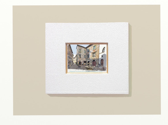 ポストカード ヨーロッパ風景画(組合せ自由4枚セットで1,000円)No.159  イタリア  噴水のある路地裏 3枚目の画像
