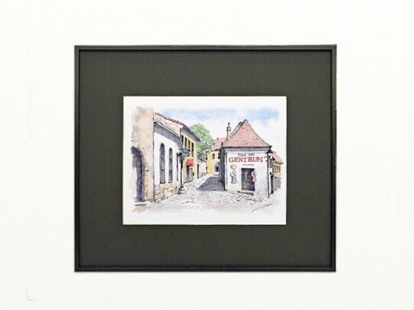 ポストカード ヨーロッパ風景画(組合せ自由4枚セットで1,000円)No.161  ハンガリーの土産物屋さん 2枚目の画像