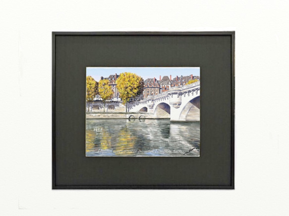 ポストカード ヨーロッパ風景画（組み合わせ自由4枚セット1.000円）No.171  パリ　秋のセーヌ川 2枚目の画像