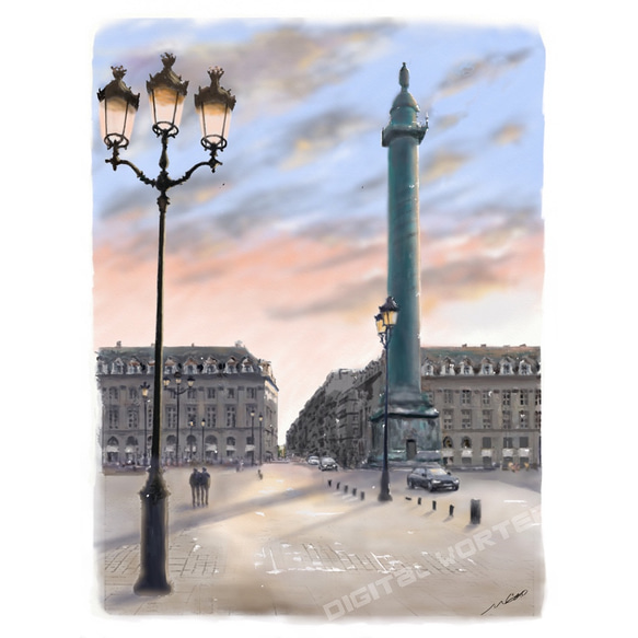 ポストカード ヨーロッパ風景画（組み合わせ自由4枚セット1.000円）No.184  ヴァンドーム広場 1枚目の画像