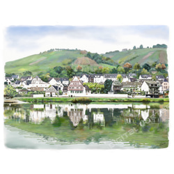 アメリカで版画化ノルウェー　ベルゲン　ヨーロッパ　風景画 白 インテリア 北欧 539287c3d3b66519ef3caac23c4a95