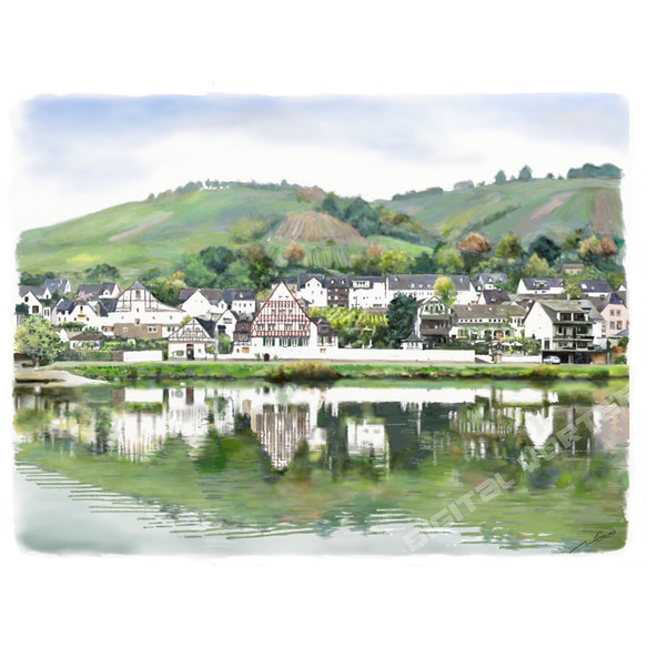 ワイン　チーズ　絵画　ヨーロッパ風景画 赤ワインとチーズ、キャンバスに描いた油絵、イタリアの名物料理