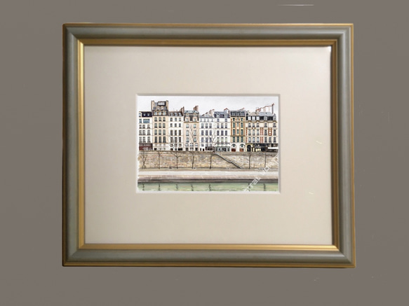 ポストカード ヨーロッパ風景画（組み合わせ自由4枚セット1.000円）No.189  冬のセーヌ川 2枚目の画像
