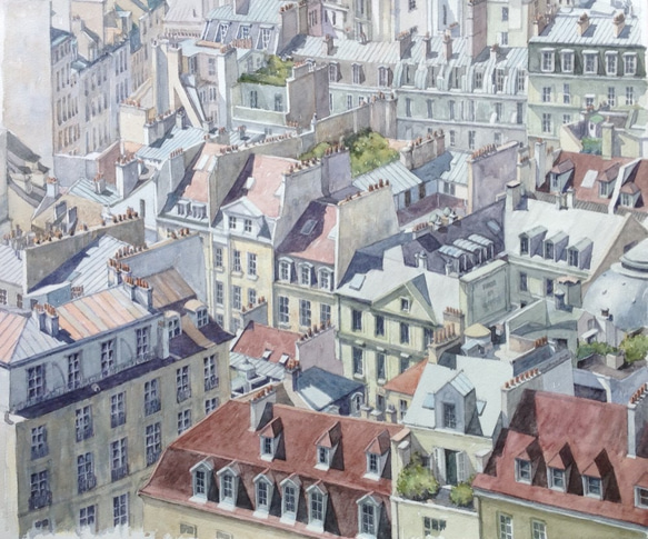 パリの屋根（水彩画） 1枚目の画像