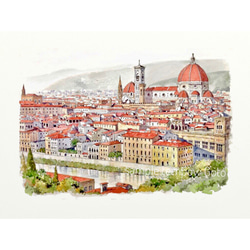 ポストカード　ヨーロッパの風景￥250（他の絵と4枚セット売り1.000円） No.14　フィレンツェ２　 1枚目の画像