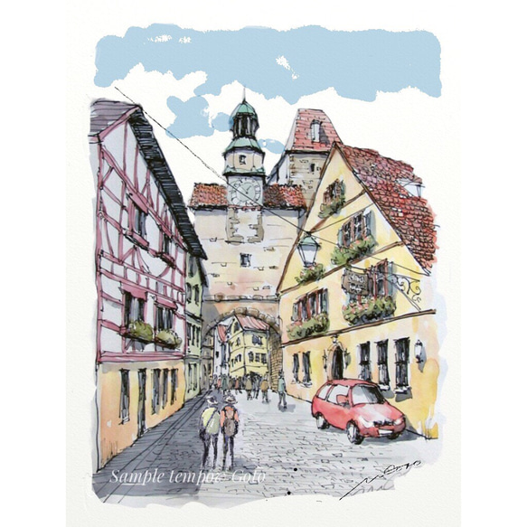 ポストカード　ヨーロッパの風景￥250（他の絵と4枚セット売り1.000円） No.21  ローテンブルク  　 1枚目の画像