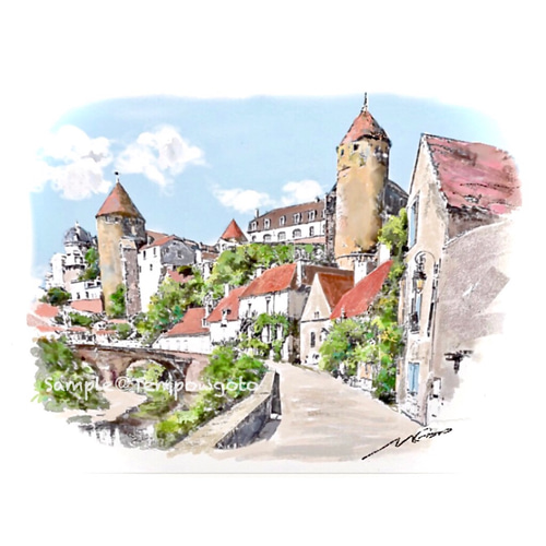 水彩画原画ロンドンのミュージカル劇場、「オペラ座の怪人」上演中