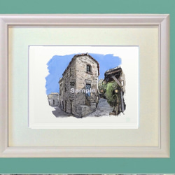 ポストカード ヨーロッパ風景画￥250（他の絵と4枚セット売り1.000円）No.55 プロヴァンスのレストラン 2枚目の画像
