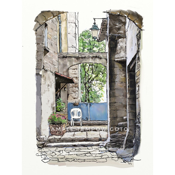 書の風景 書の風景 絵葉書）三宅克己・画「風景」 1枚(三宅克己・画