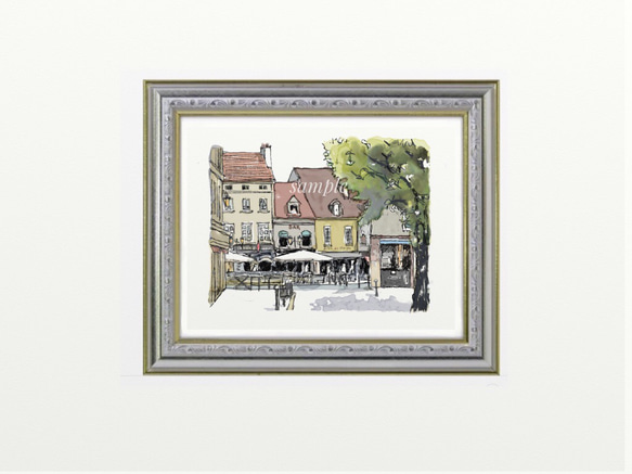 ポストカード ヨーロッパ風景画￥250（他の絵と4枚セット売り1.000円）No.64 だまし絵窓のある街角 2枚目の画像