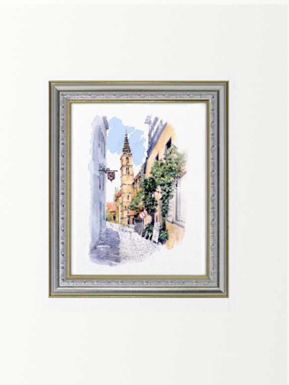ポストカード ヨーロッパ風景画￥250（他の絵と4枚セット売り1.000円）No.70 ローテンブルクの教会 3枚目の画像