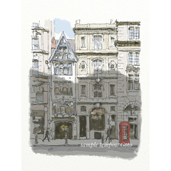 ポストカード ヨーロッパ風景画￥250（他の絵と4枚セット売り1.000円）No.72  ロンドン　フリート街 1枚目の画像