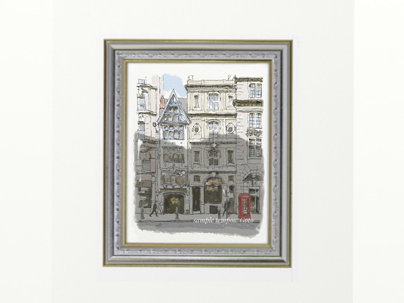 ポストカード ヨーロッパ風景画￥250（他の絵と4枚セット売り1.000円）No.72  ロンドン　フリート街 2枚目の画像