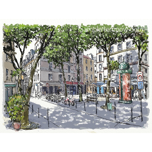 メーカー 一覧 絵画 水彩画 風景画 画題「路地裏の陽射し」 絵画 yamakasumi56 絵画+タペストリー