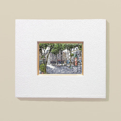 ポストカード ヨーロッパ風景画￥250（他の絵と4枚セット売り1.000円）No.76  パリ木陰の街角 2枚目の画像