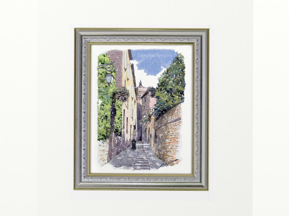 ポストカード ヨーロッパ風景画￥250（他の絵と4枚セット売り1.000円）No.78 ゴルドの坂道 2枚目の画像