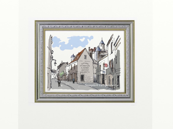 ポストカード ヨーロッパ風景画￥250（他の絵と4枚セット売り1.000円）No.83  フランス　ロシュの街並2 3枚目の画像