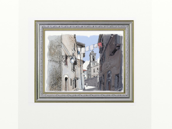 ポストカード ヨーロッパ風景画￥250（他の絵と4枚セット売り1.000円）No.85  イタリア  アプルッツォの村 3枚目の画像
