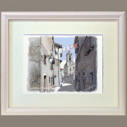 ポストカード ヨーロッパ風景画￥250（他の絵と4枚セット売り1.000円）No.85  イタリア  アプルッツォの村 4枚目の画像