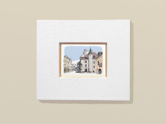 ポストカード ヨーロッパ風景画￥250（他の絵と4枚セット売り1.000円）No.87  フランス ブルゴーニュの街角 2枚目の画像