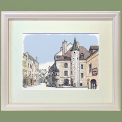 ポストカード ヨーロッパ風景画￥250（他の絵と4枚セット売り1.000円）No.87  フランス ブルゴーニュの街角 4枚目の画像