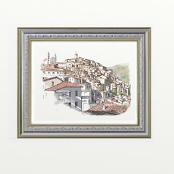 ポストカード ヨーロッパ風景画￥250（他の絵と4枚セット売り1.000円）No.88  北イタリアの山あいの村 3枚目の画像