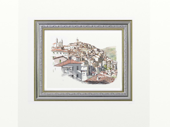 ポストカード ヨーロッパ風景画￥250（他の絵と4枚セット売り1.000円）No.88  北イタリアの山あいの村 3枚目の画像