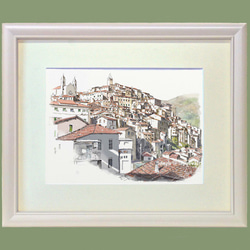 ポストカード ヨーロッパ風景画￥250（他の絵と4枚セット売り1.000円）No.88  北イタリアの山あいの村 4枚目の画像