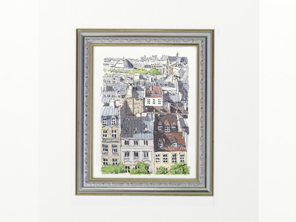ポストカード ヨーロッパ風景画￥250（他の絵と4枚セット売り1.000円）No.91  パリの屋根 4枚目の画像