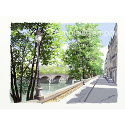 水彩画原画　氷川丸 7 ・横浜山下公園　＃658 水彩画原画 氷川丸 7 ・横浜山下公園 ＃658