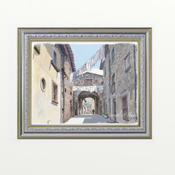 ポストカード ヨーロッパ風景画￥250（他の絵と4枚セット売り1.000円）No.95  イタリア  アプルッツォの村4 3枚目の画像