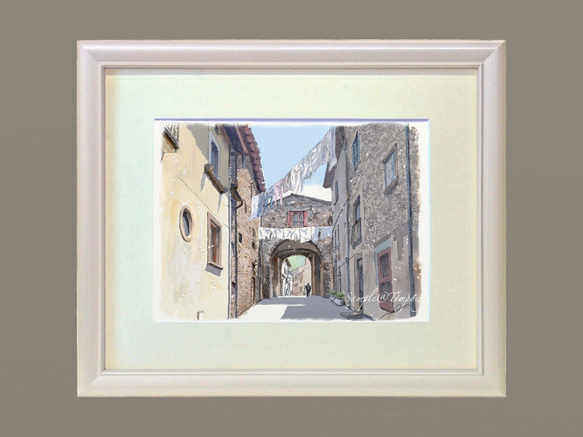 ポストカード ヨーロッパ風景画￥250（他の絵と4枚セット売り1.000円）No.95  イタリア  アプルッツォの村4 4枚目の画像