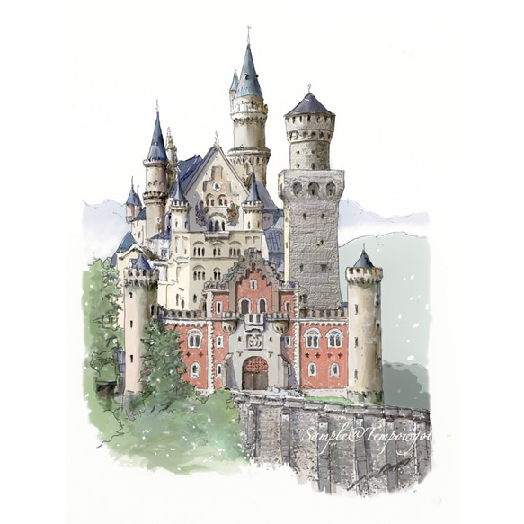 ポストカード ヨーロッパ風景画¥250(他の絵と4枚セット売り ポストカード ヨーロッパ風景画¥250(他の絵と4枚セット売り
