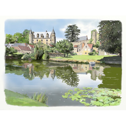 ポストカード ヨーロッパ風景画￥250（他の絵と4枚セット売り1.000円）No.97  フランス　モンレゾー城 1枚目の画像