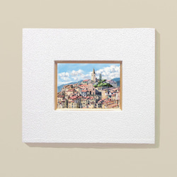ポストカード ヨーロッパ風景画￥250（他の絵と4枚セット売り1.000円）No.102  イタリア  リグーリアの村 2枚目の画像