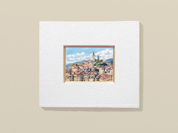 ポストカード ヨーロッパ風景画￥250（他の絵と4枚セット売り1.000円）No.102  イタリア  リグーリアの村 2枚目の画像