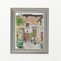 ポストカード ヨーロッパ風景画￥250（他の絵と4枚セット売り1.000円）No.106  イタリアの裏路地 3枚目の画像