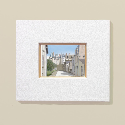 ヨーロッパ　庭園の風景画 金色額縁 ポストカード ヨーロッパ風景画￥250（他の絵と4枚セット売り