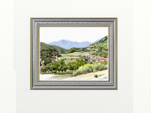 ポストカード ヨーロッパ風景画（他の絵と4枚セット売り1.000円）No.115  北イタリアの小さな村 3枚目の画像