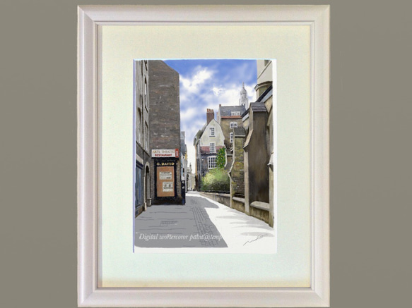 ポストカード ヨーロッパ風景画(組合せ自由4枚セットで1.000円) No.120  イギリス ケンブリッジの路地 4枚目の画像