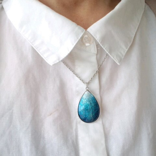 七宝焼 再販リクエスト受付中 再販 七宝焼ペンダント「京の青」 ネックレス・ペンダント 七宝