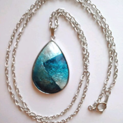 再販  七宝焼ペンダント「京の青 partⅡ」 2枚目の画像